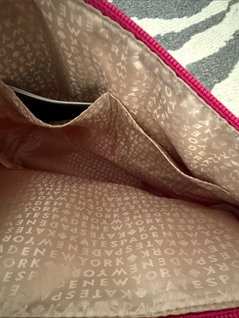 kate spade Hot Pink Patent Tote with Keychain - Picture 3 of 4